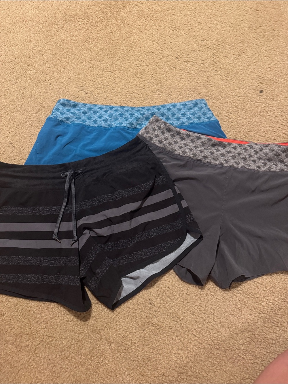 Women’s Athletic Shorts Pack — Black, Gray, Blue